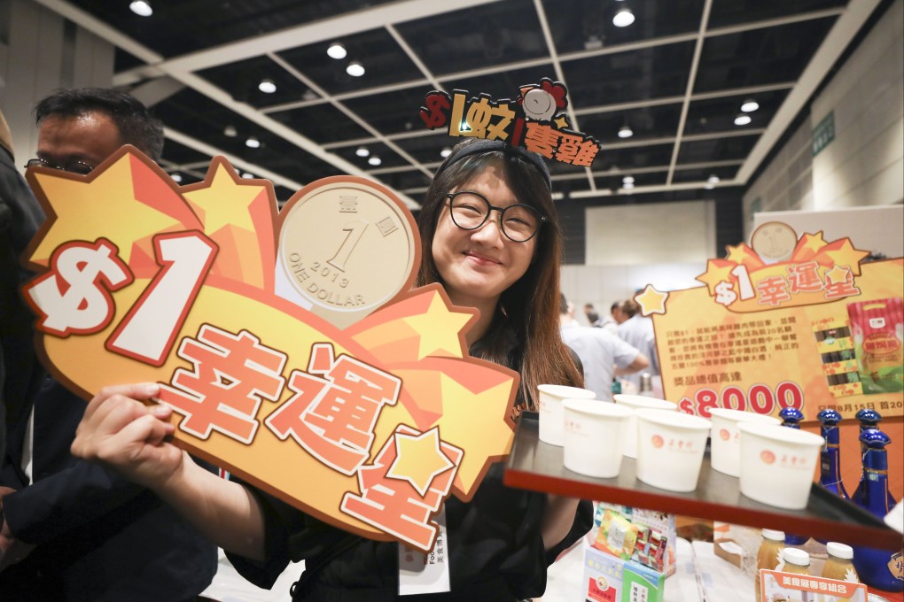 A promoter gears up for the Hong Kong Food Expo at a preview event on Thursday. Photo: Xiaomei Chen