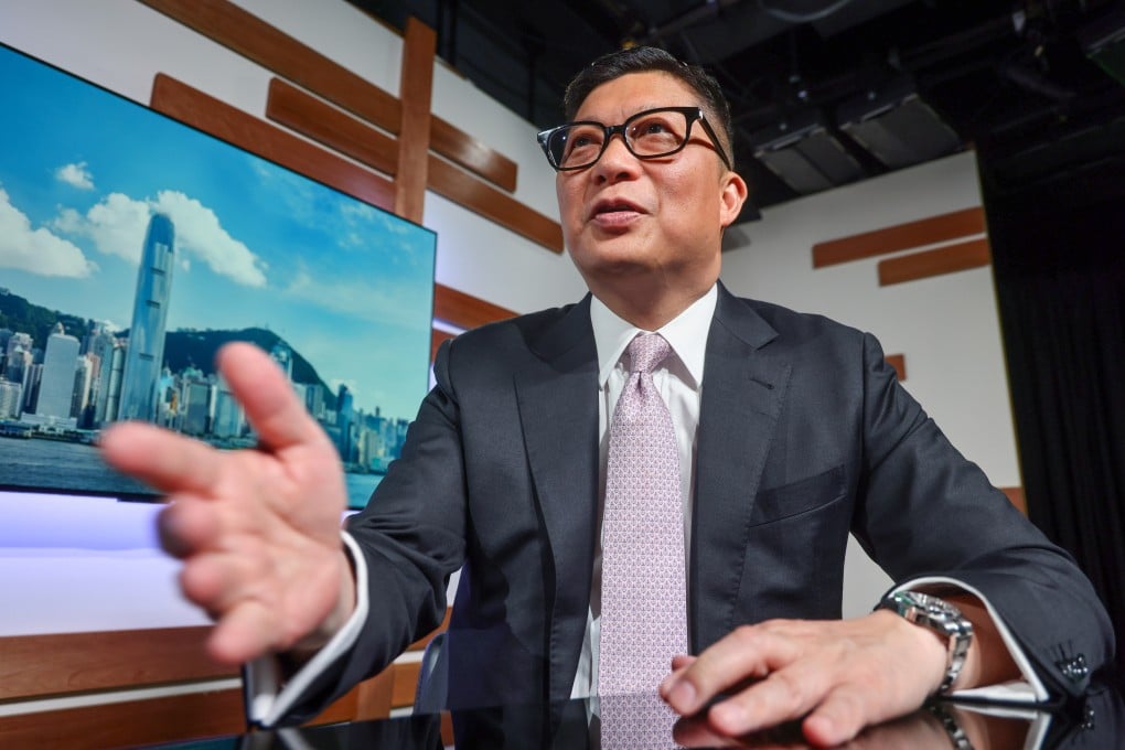 Secretary for Security Chris Tang Ping-keung talks about Hong Kong’s connections with international police forces, at the SCMP offices in Causeway Bay on Juily 25. Photo: Dickson Lee