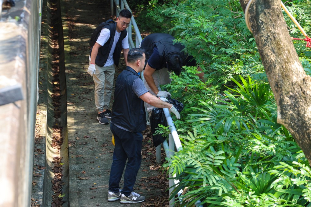A body was found in the drainage channel on a slope off the Sham Tseng section of Castle Peak Road in Tsuen Wan. Photo: Jelly Tse