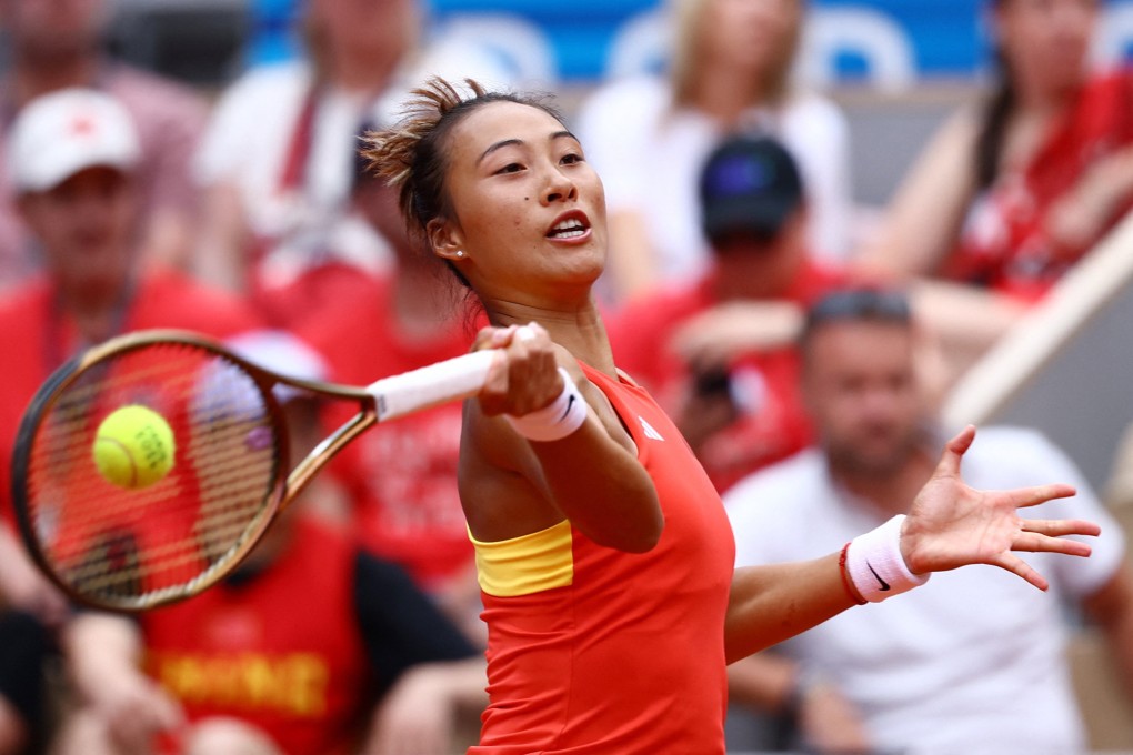 Qinwen Zheng of China in action during her match against Donna Vekic of Croatia, August 3, 2024. Photo: Reuters