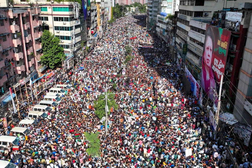 Bangladesh Nationalist Party activists attend a rally in Dhaka on August 7. Photo: AFP