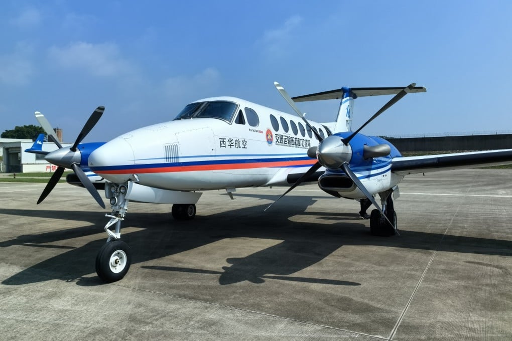 The Beechcraft King Air 350ER is the first fixed-wing rescue aircraft of China’s maritime rescue force. Photo: CCTV