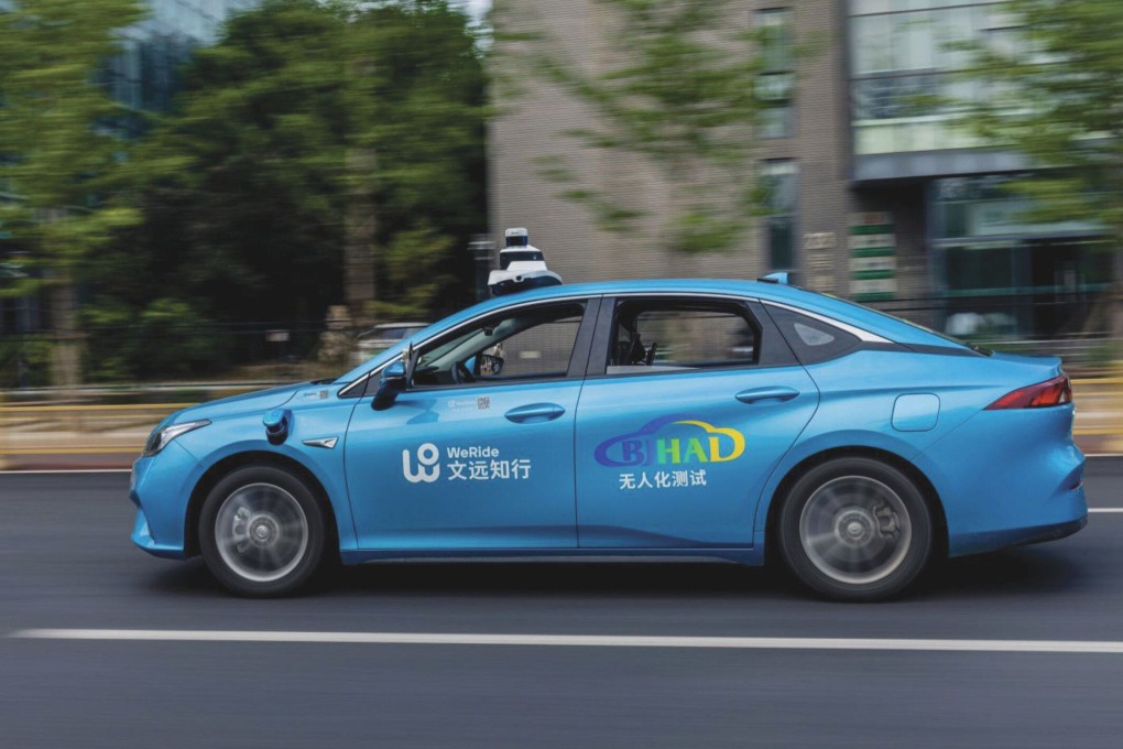 A WeRide robotaxi on the road. Photo: Handout