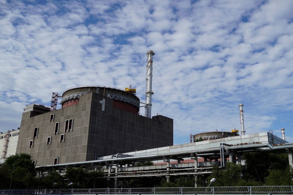The Zaporizhzhia nuclear power plant in Enerhodar, Ukraine. A fire broke out on Sunday at one of the plant’s cooling towers. Photo: AFP