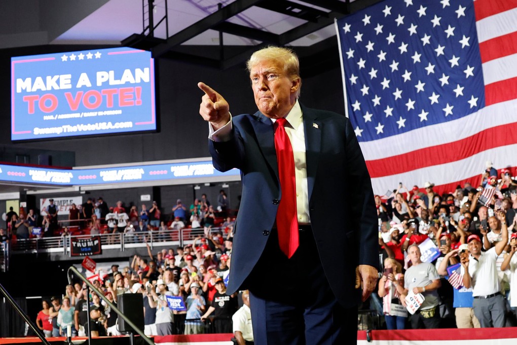 Former US president Donald Trump at a campaign rally at Temple University in Philadelphia. Photo: The Philadelphia Inquirer /TNS