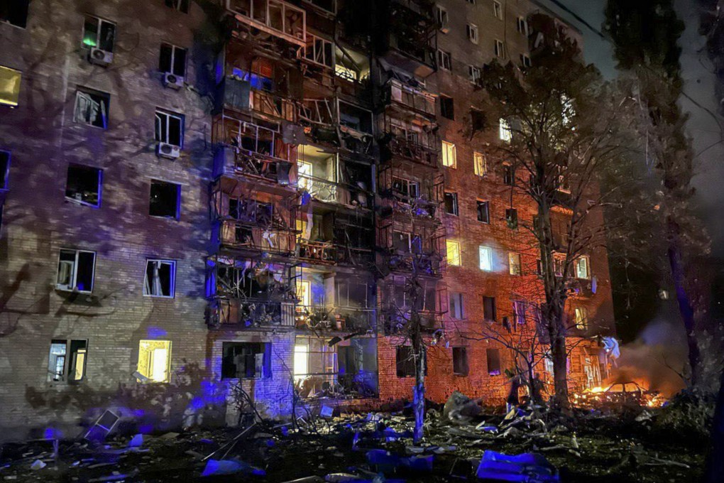 A residential building damaged by falling debris from a downed Ukrainian missile in Kursk, Russia, on August 11. Photo: EPA-EFE