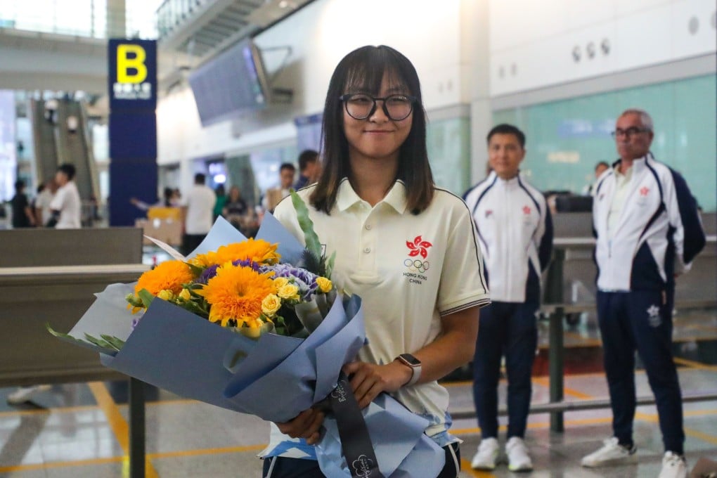 Hong Kong cyclist Ceci Lee, seen here on arrival from Paris, will receive support from Hong Kong cycling through to LA 2028. Photo: Xiaomei Chen