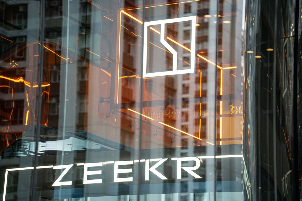 A Zeekr logo seen outside the EV maker’s showroom in Hong Kong in July 2024. Photo: Bloomberg