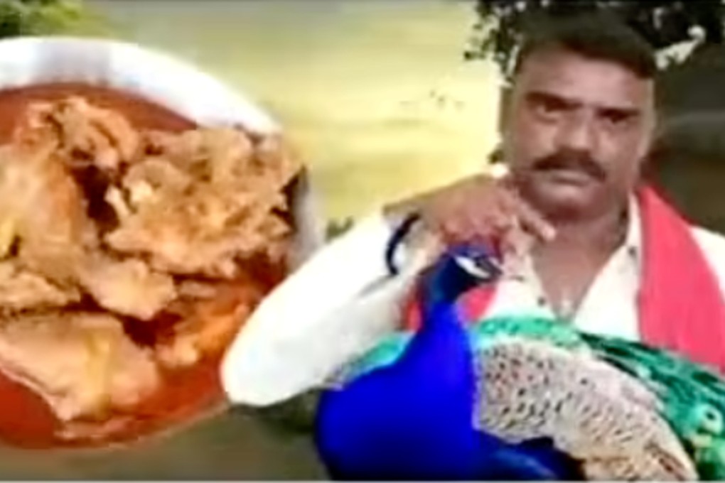 Kodam Pranay Kumar was detained on Monday and sent to jail for cooking the country’s national bird, the peacock. Photo: YouTube