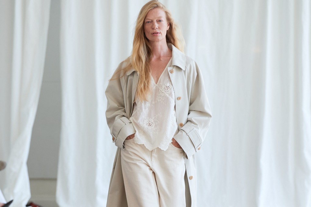 A model walks the runway in the Skall Studio show at Copenhagen Fashion Week, which was packed with eco-conscious looks from Danish designers. Photo: James Cochrane