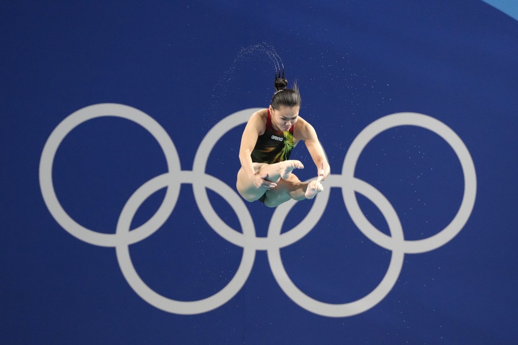 Malaysia’s Nur Dhabitah Sabri competes in the women’s 3m springboard diving event at the Paris Olympics. Photo: AP