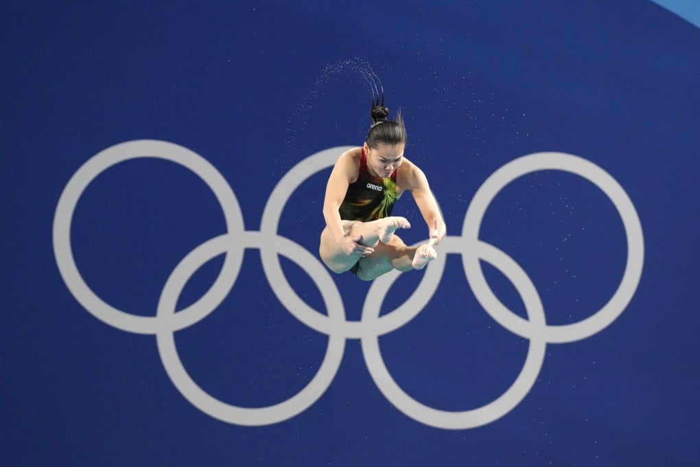 Malaysia’s Nur Dhabitah Sabri competes in the women’s 3m springboard diving event at the Paris Olympics. Photo: AP