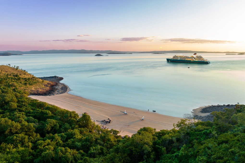 Anchored off one of the pretty beaches in the Kimberley. Photo: Seabourn