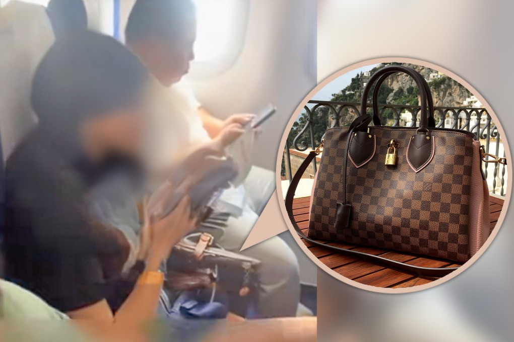 A woman airline passenger in China was kicked off an aircraft because she refused to store her luxury bag under the seat. Photo: SCMP composite/Shutterstock/Douyin