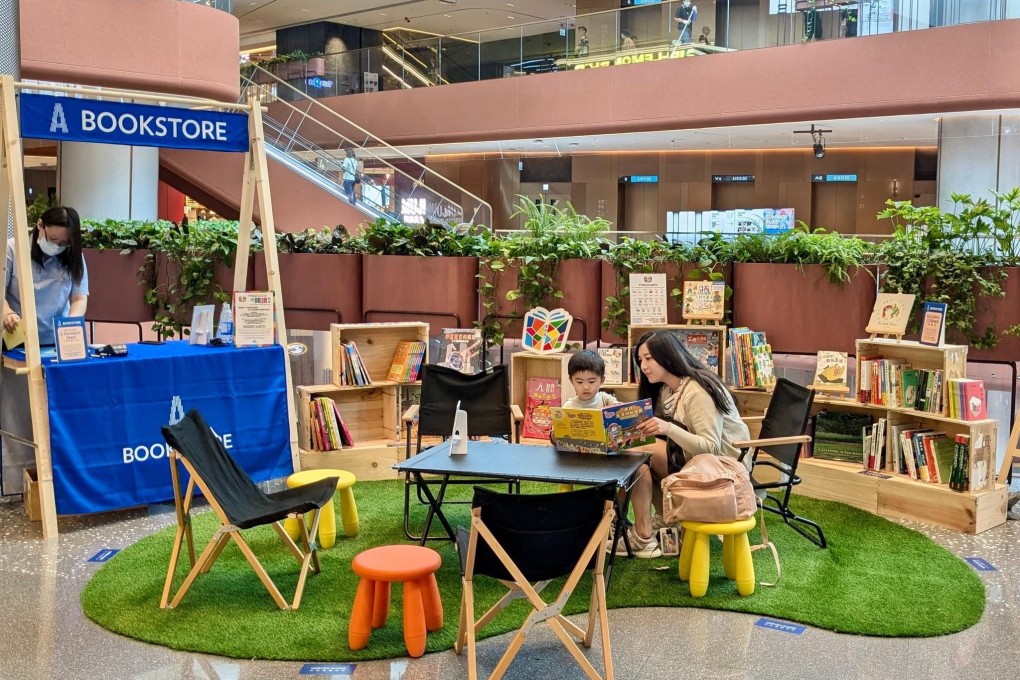 The reading corner at Airside in Kai Tak.  Whether you are a fan of storytelling and reading books,  tea, artistic wood and glass designs, or unique jewellery, we have five must-shop events for you and your family in Hong Kong this weekend. Photo: Airside