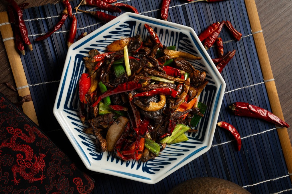 Wok-fried porcini and Yunnan pepper with dried chilli at Chilli Fagara, one of five places we recommend for food and drinks in Hong Kong this weekend. Photo: Chilli Fagara