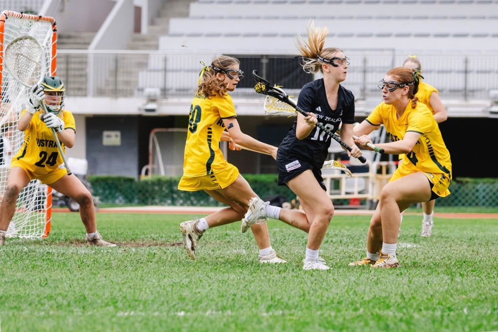 Sienna Neill (in black) of New Zealand in possession against Australia at Sham Shui Po Sports Ground on Friday. Photo: Vivian Lee