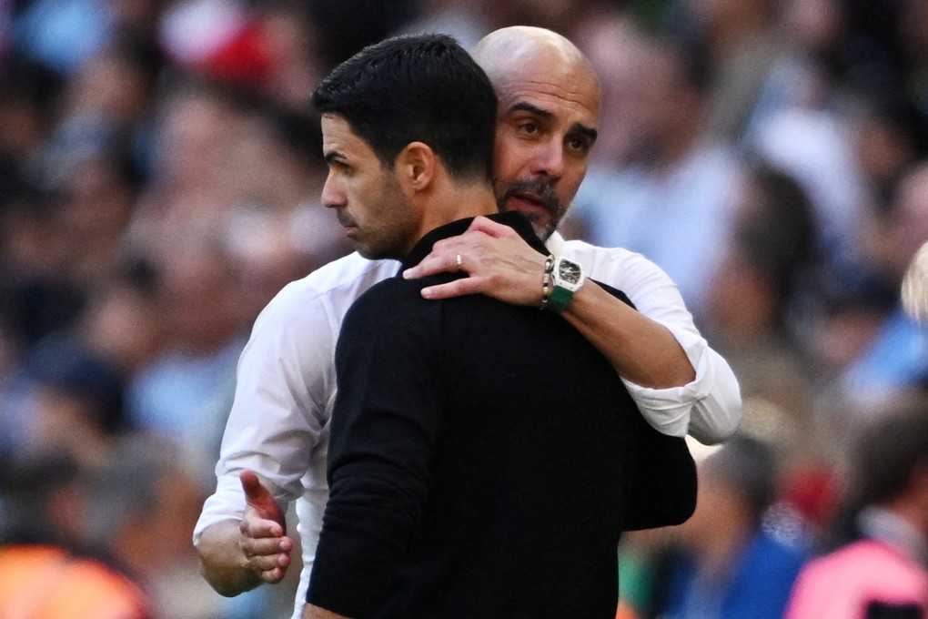 Arsenal manager Mikel Arteta (left) has spent the summer trying to find a way to end the reign of Pep Guardiola’s Manchester City as the English game’s pre-eminent force. Photo: Reuters
