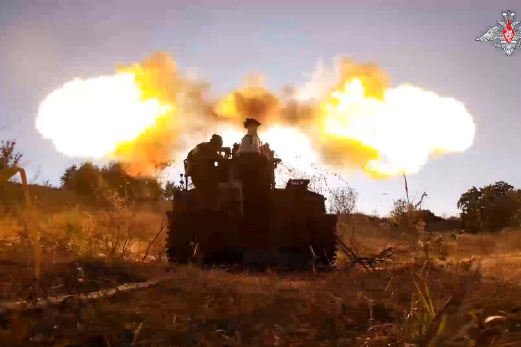 Russian soldiers fire towards Ukrainian positions in the Kursk region, Russia on Sunday in a photo taken from video released by the Russian Defence Ministry. Photo: AP