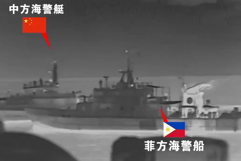A still from a video released on Monday by the Chinese coastguard. Photo: Weibo/China Coast Guard