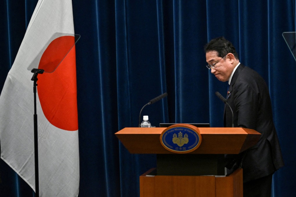 Japan’s Prime Minister Fumio Kishida leaves the August 14 press conference in which he announced he will not seek re-election. Photo: Reuters