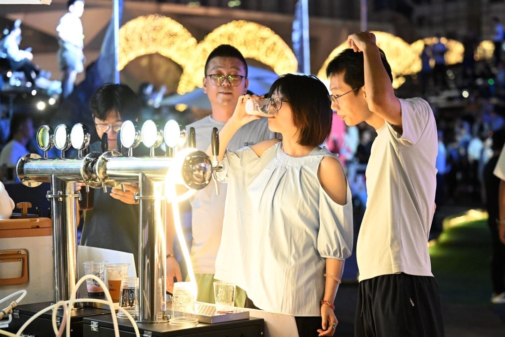 Attendees at a festival in Tianjin, in north China’s Tianjin Municipality, sample beer on August 2, 2024. Photo: Xinhua