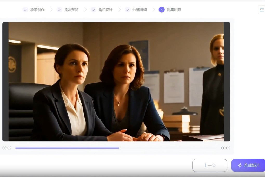 Skyreels, a generative AI tool from Beijing-based online game publisher Kunlun Tech, is able to generate characters and storyline to create a short video. Photo: Screenshot