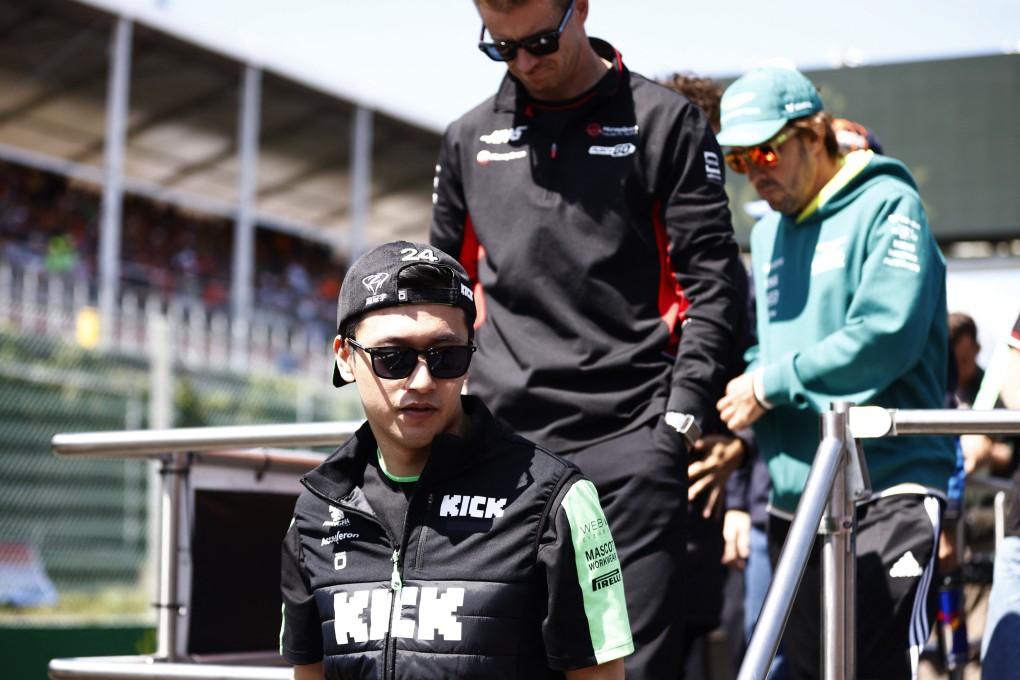 Sauber’s Zhou Guanyu after the drivers’ parade at the Belgium Grand Prix. Photo: Reuters