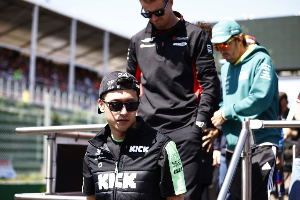 Sauber’s Zhou Guanyu after the drivers’ parade at the Belgium Grand Prix. Photo: Reuters