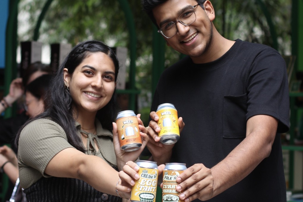 Anushka Purohit and Naman Tekriwal are co-founders of Breer, a Hong Kong start-up that turns baked goods that would otherwise have been thrown away into beer. Photo: Mabel Lui