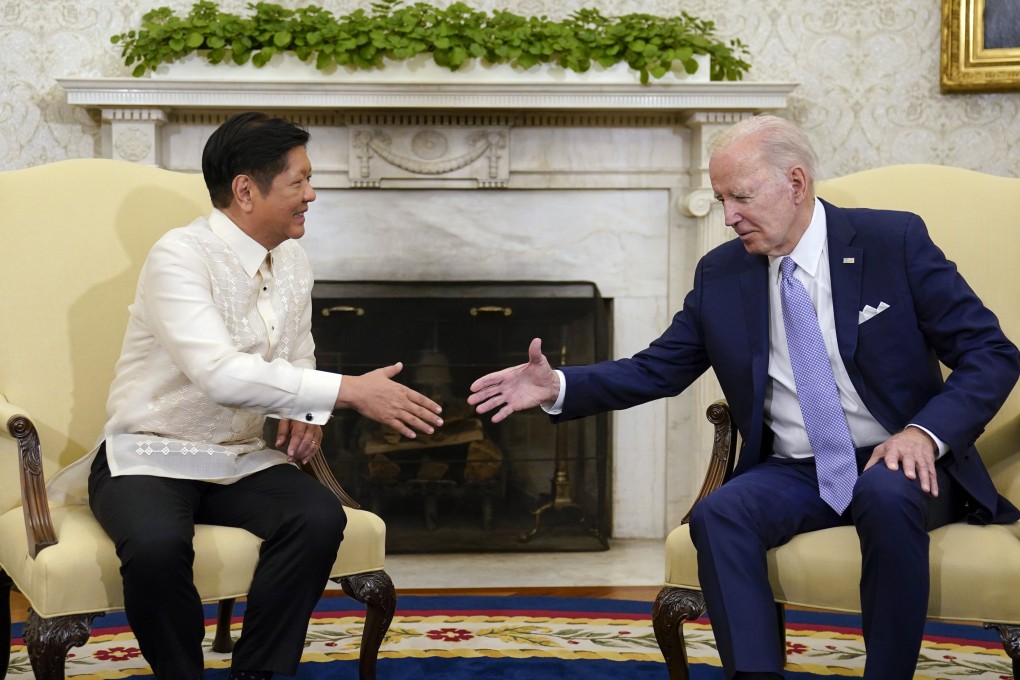 US President Joe Biden (right) shakes hands with Philippine President Ferdinand Marcos Jnr at the White House in May last year. Photo: AP