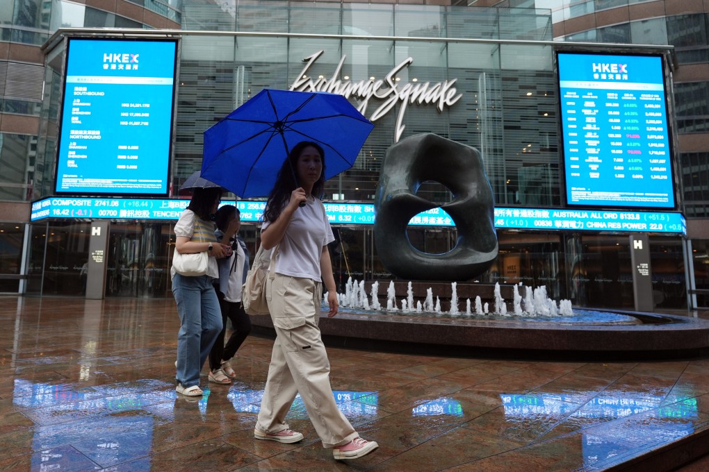 People walking past the Exchange Square in Central in May 2024. Photo: Eugene Lee