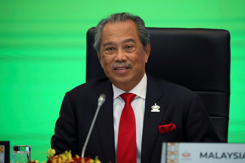 Then Malaysia’s Prime Minister Muhyiddin Yassin speaks at a virtual meeting in Kuala Lumpur in 2020. Photo: Reuters
