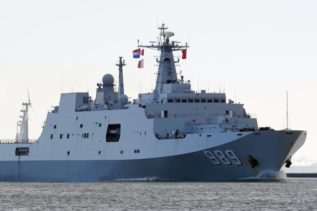 China’s Type 071 amphibious transport dock ship has a flight deck and a hangar. Photo: Handout