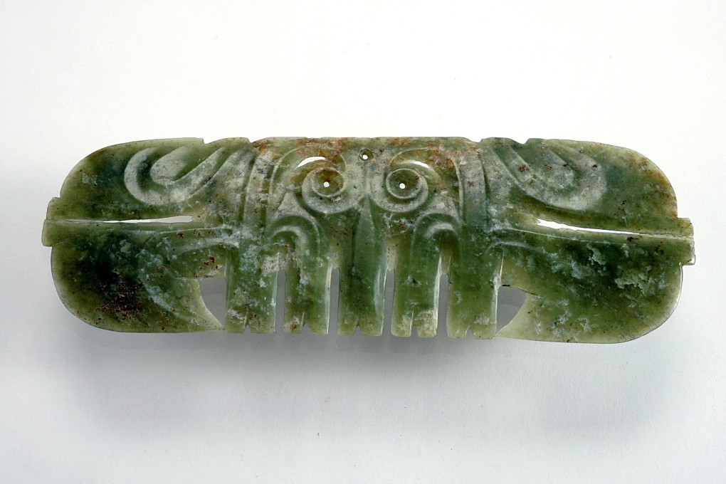 Exhibition highlights include a cloud-shaped jade plaque from the Hongshan culture, which spanned 4,500bC to 3,000BC. Photo: Handout