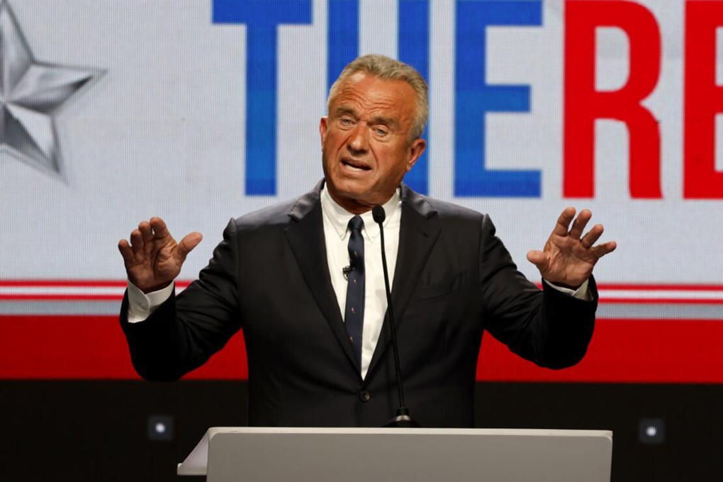 Independent candidate for US president Robert F. Kennedy Jnr takes part in his own debate in Los Angeles in June after being excluded from CNN’s event with Joe Biden and Donald Trump. Photot: TNS