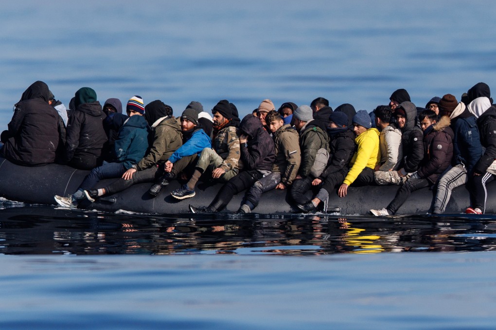 Migrants cross the English Channel on a small boat in March. Photo: EPA-EFE