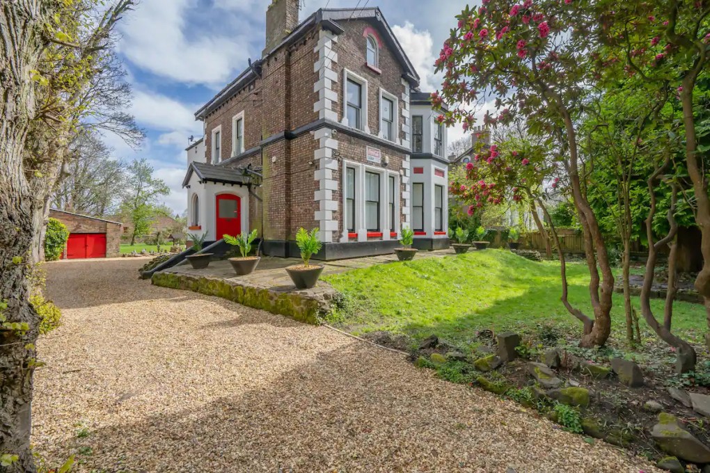 Some of The Beatles’ earliest gigs were in the basement of this suburban house in Liverpool. Now Pete Best, the drummer who was replaced by Ringo Starr, has opened it up as an Airbnb rental. Photo: Airbnb