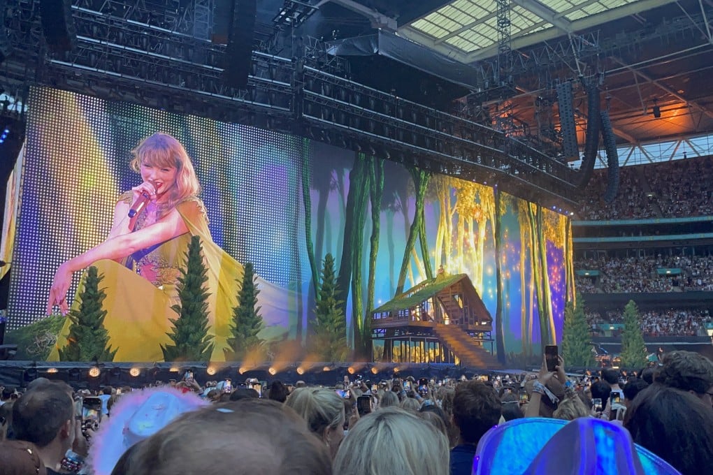 Taylor Swift performs during her Eras Tour at Wembley Stadium in London on August 15. Photo: PA Wire/dpa