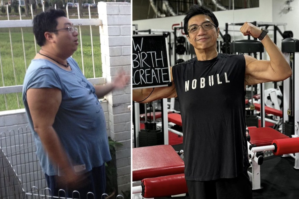 Alex Tan in 2016, when he weighed more than 120kg, and in 2024 after his weight-loss journey took him from death’s door to fit and healthy. Photo: Alex Tan/Ultimate Performance