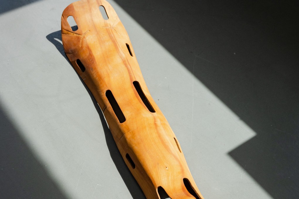 A leg splint developed for US Navy during World War Two, by designers Charles and Ray Eames. Photos: Handout
