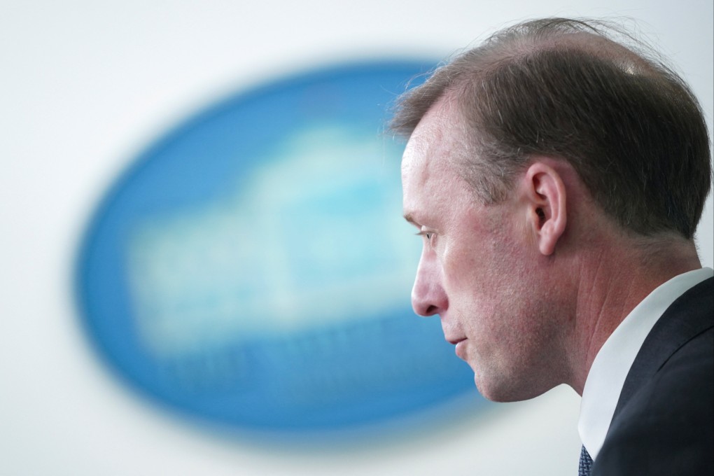 US National Security Adviser Jake Sullivan speaks to the press at the White House in Washington earlier this month. Photo: Reuters