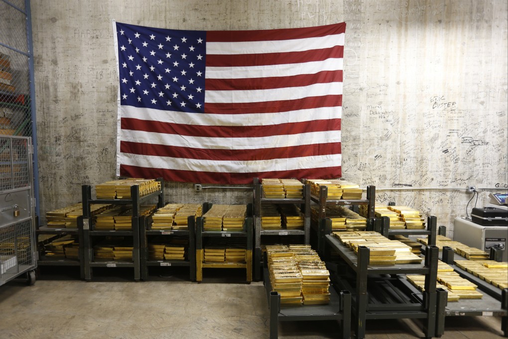 Gold bars are stacked in a vault at the US Mint in West Point, New York. Central banks in several emerging economies have stepped up their purchases of gold in recent years in an attempt to mitigate the effects of US geoeconomic decision-making. Photo: AP