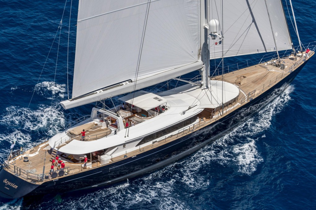The Bayesian sailing boat is seen in Palermo, Sicily, Italy. Photo: EPA-EFE/Perini Navi Press Office
