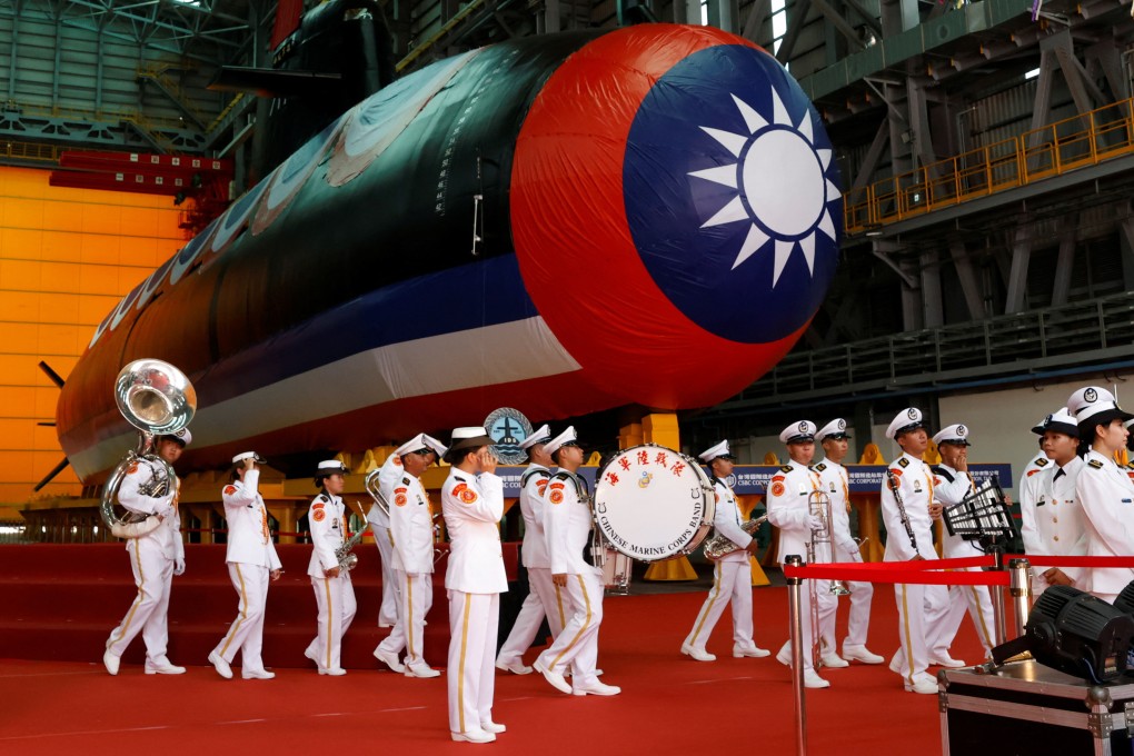 Taiwan has approved funding for another seven submarines to be based on this prototype, the Hai Kun, which was unveiled in September 2023. Photo: Reuters