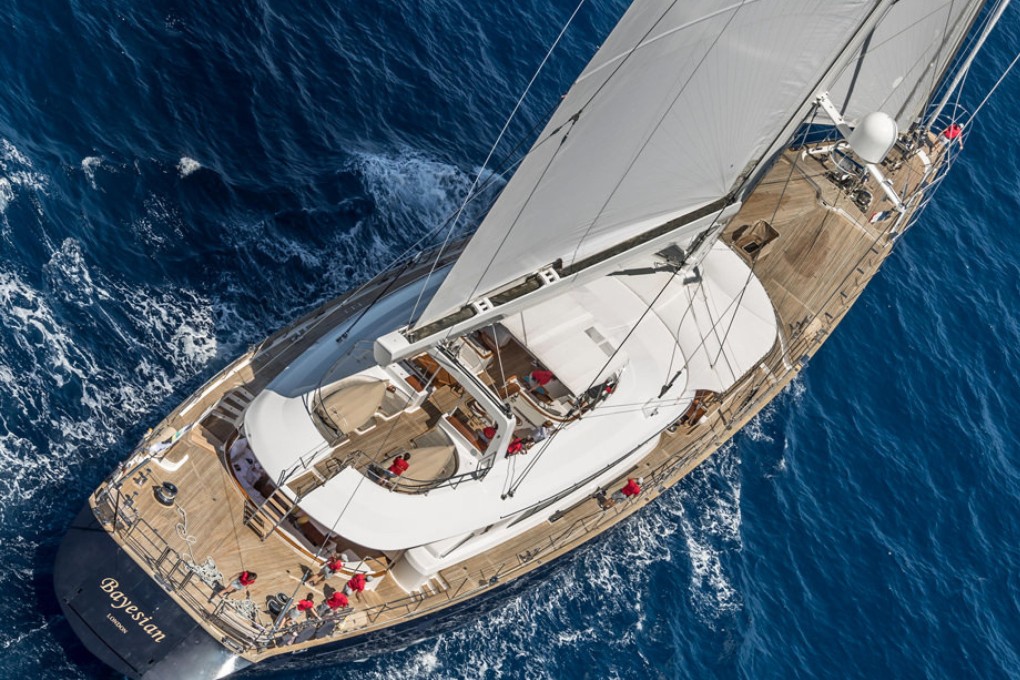 The ‘Bayesian’ sailing boat, in Palermo, Sicily. Photo: EPA-EFE/Perini Navi Press Office