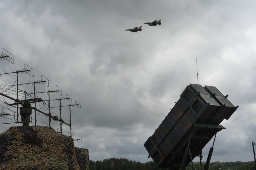 The Ukrainian Air Force’s F-16 fighters fly over a Patriot Air and Missile Defence System at an undisclosed location in Ukraine on August 4. Photo: AP