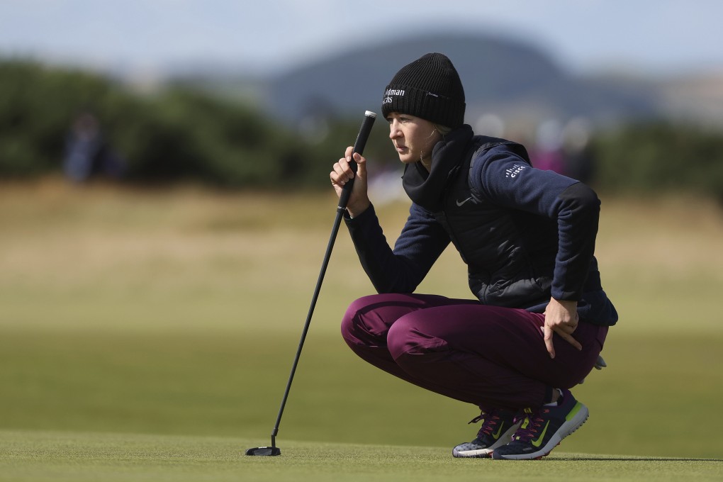 United States’ Nelly Korda lines up a putt on the 9th green during the second round of the Women’s Open at St Andrews. Photo: AP