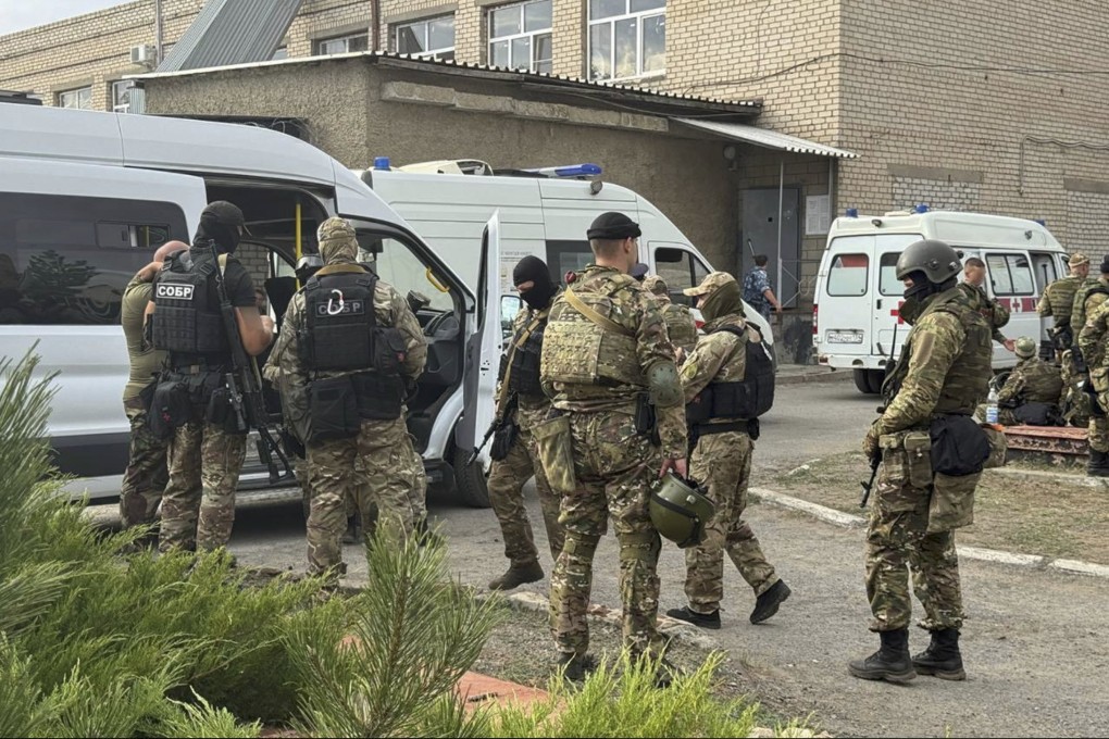 National Guard of Russia servicemen preparing to storm a prison in Surovkino, Volgograd region, on Friday. Photo: Russian Rosgvardia/Telegram via EPA-EFE