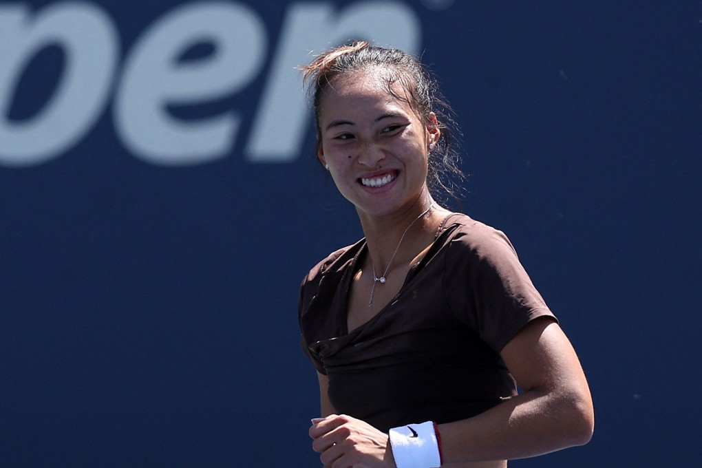 Zheng Qinwen practices ahead of the 2024 US Open at USTA Billie Jean King National Tennis Centre. Photo: Getty Images